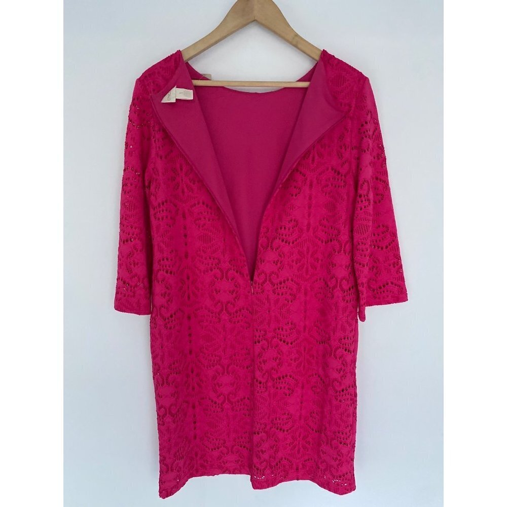 Chico's Womens Lace Special Occasion Dress Europa Pink Size 1 = 8 = Medium NWT - Picture 3 of 12